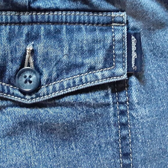 Vintage Y2K Eddie Bauer Sz 6 Blue Jeans * High-Waist Denim * Button Zip String - Picture 9 of 9